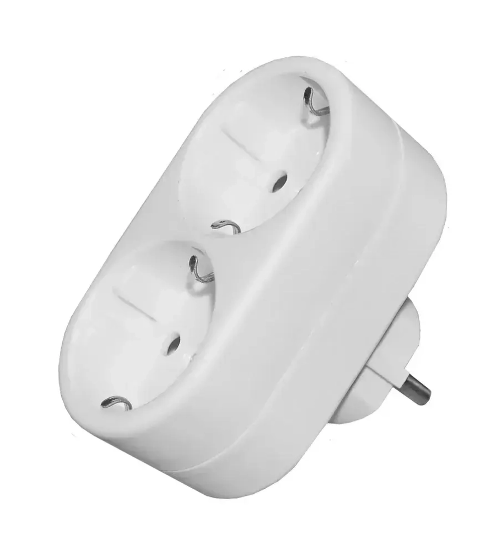 Разветвитель электрический двойник с заземлением 16 А