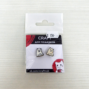 Сережки-гвоздики "Кот Lord Nermal"