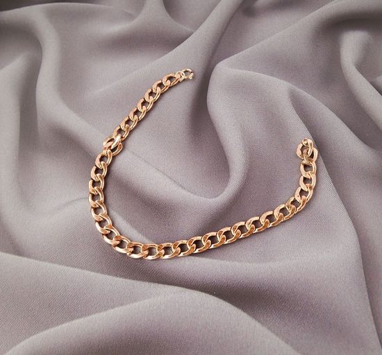 Цепочка толстая бижутерия, цвет золотой