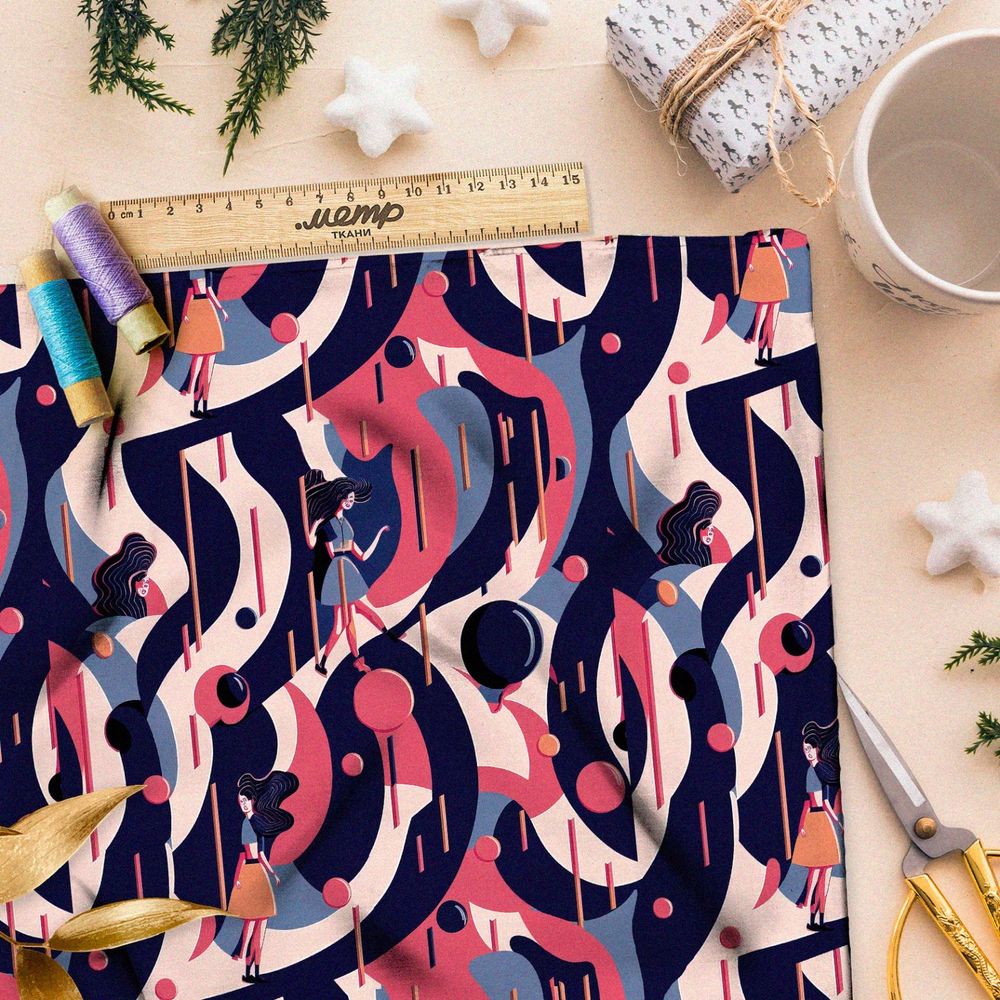 Ткань бифлекс  марокканские орнаменты