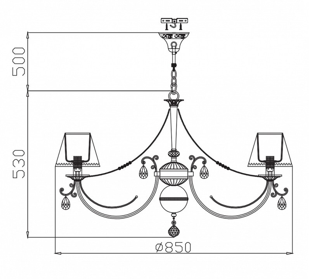 Подвесная люстра Maytoni RC093-PL-08-R