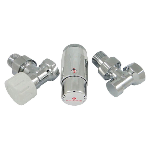 Комплект подключения SCHLOSSER STANDARD MINI 1/2quot; угловой, хром, с термоголовкой MINI М30х1,5