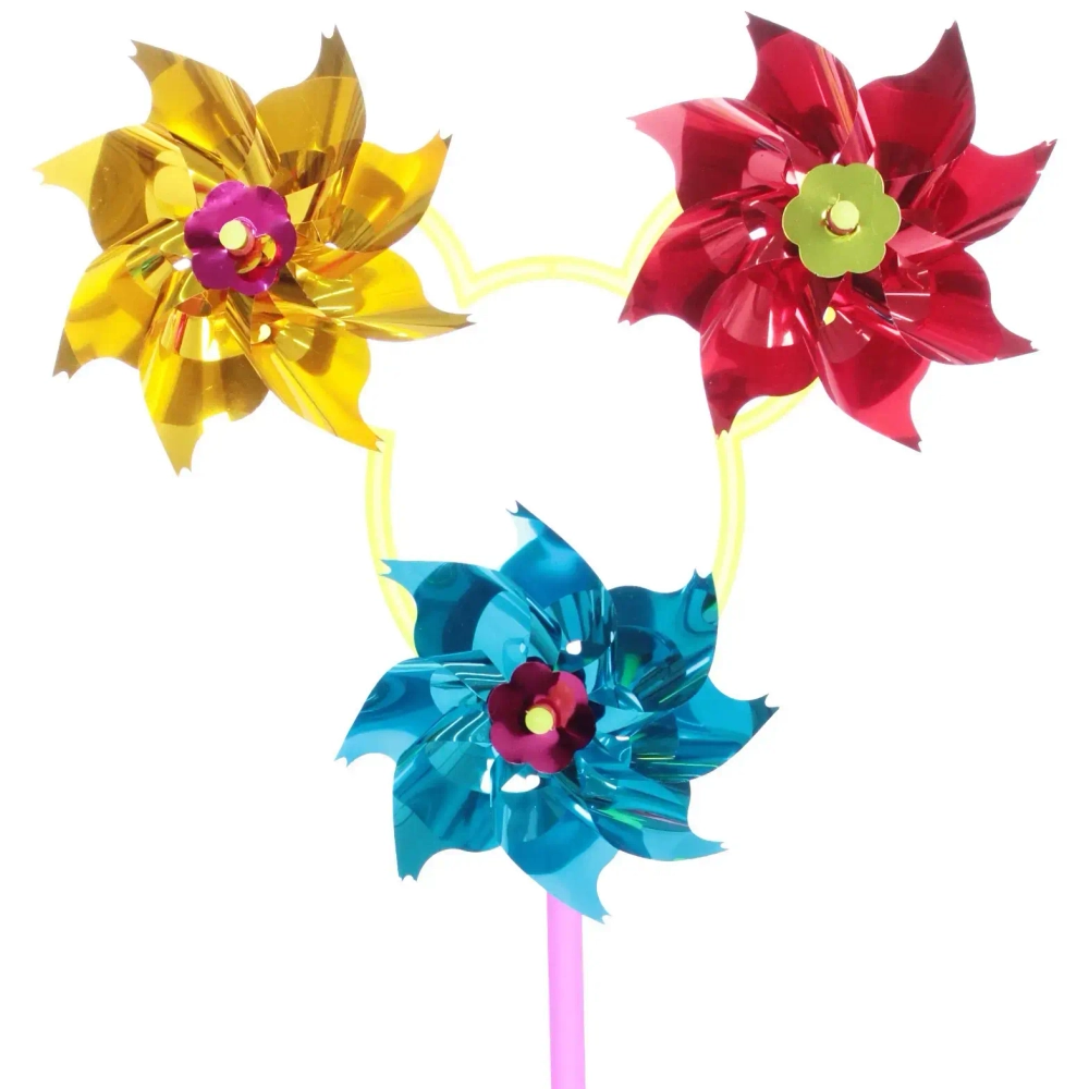 Ветрячок «Трио», d-9 см (цветок), 40 см, микс