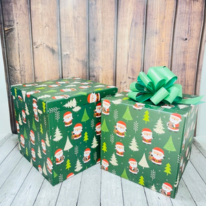 Коробки Куб "Дед Мороз" Набор 2 шт. Зеленый