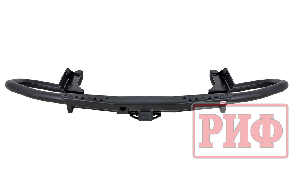 Бампер задний силовой/защита штатного бампера Nissan Patrol Y62 c квадратом под фаркоп РИФ