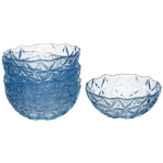 Набор стеклянных салатников 6шт 13см «Эстрелла» голубой 10543BL