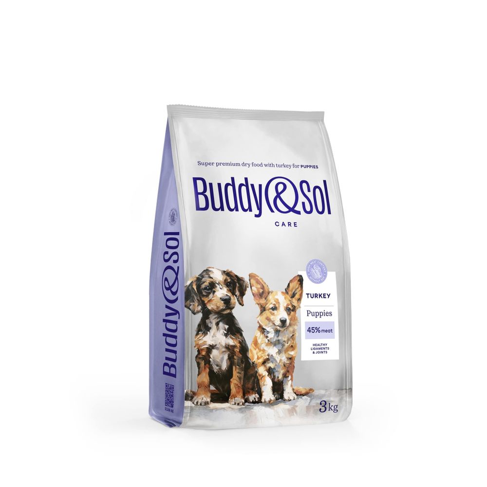Сухой корм Buddy&amp;Sol CARE PUPPY с индейкой для щенков всех пород 3 кг