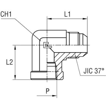 Штуцер P90 JIC 7/8" NPT 1/2"