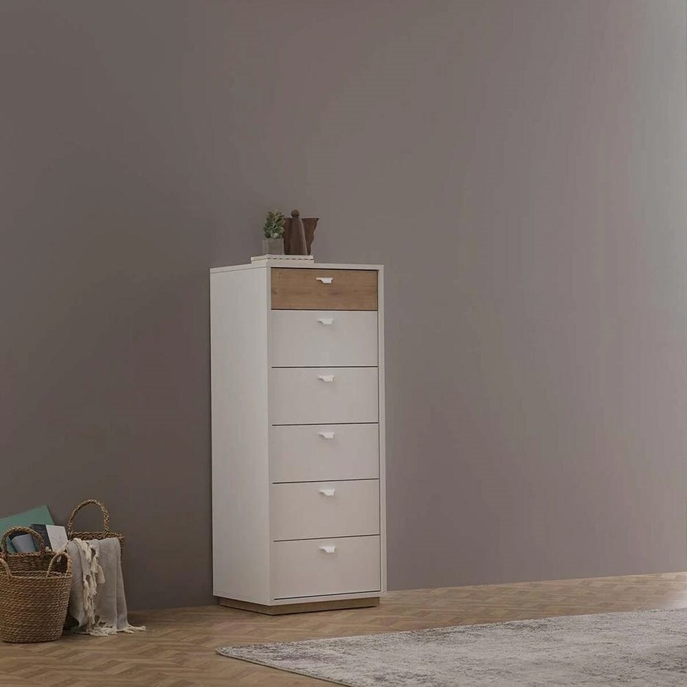 Комод высокий (белый) ENZA HOME POLKA EH56255