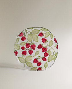 Zara Home тарелка десертная из стекла, цвет бордовый, 21 см