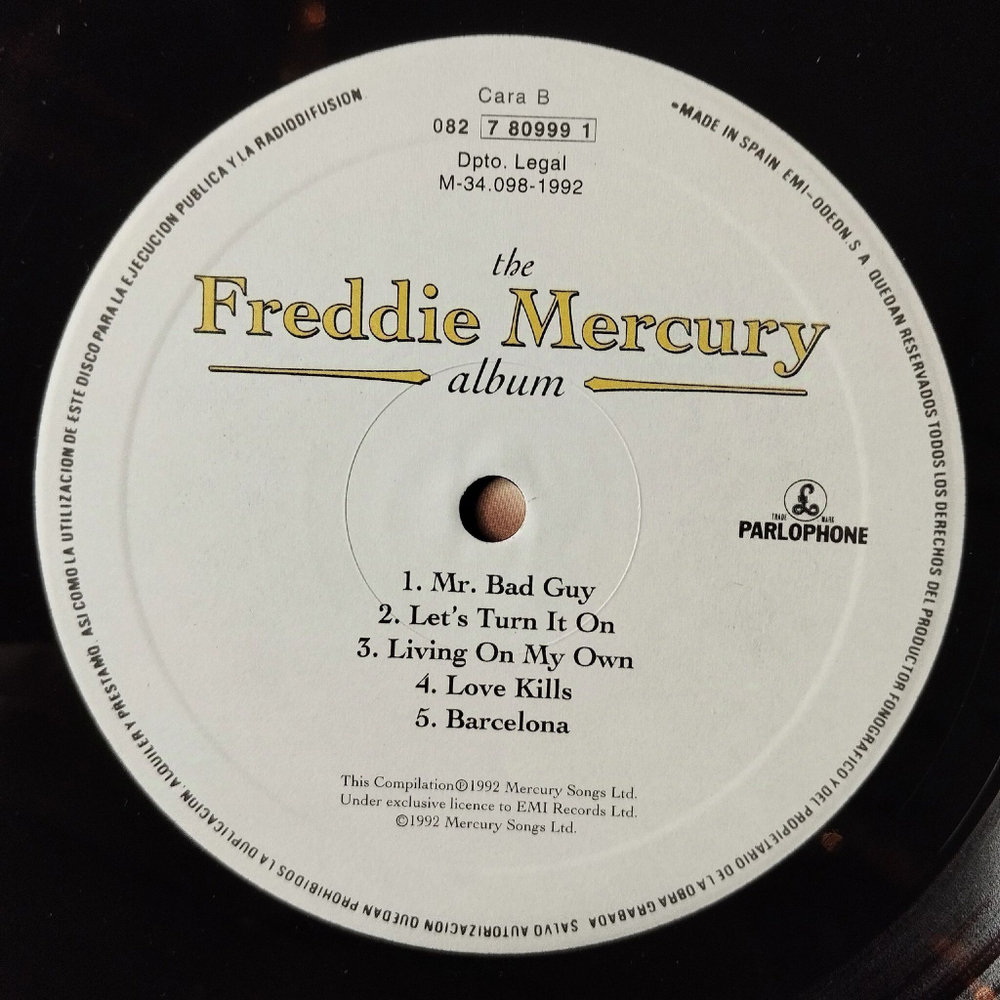 Винтажная виниловая пластинка LP The Freddie Mercury Album (Portugal 1992) The Great Pretender