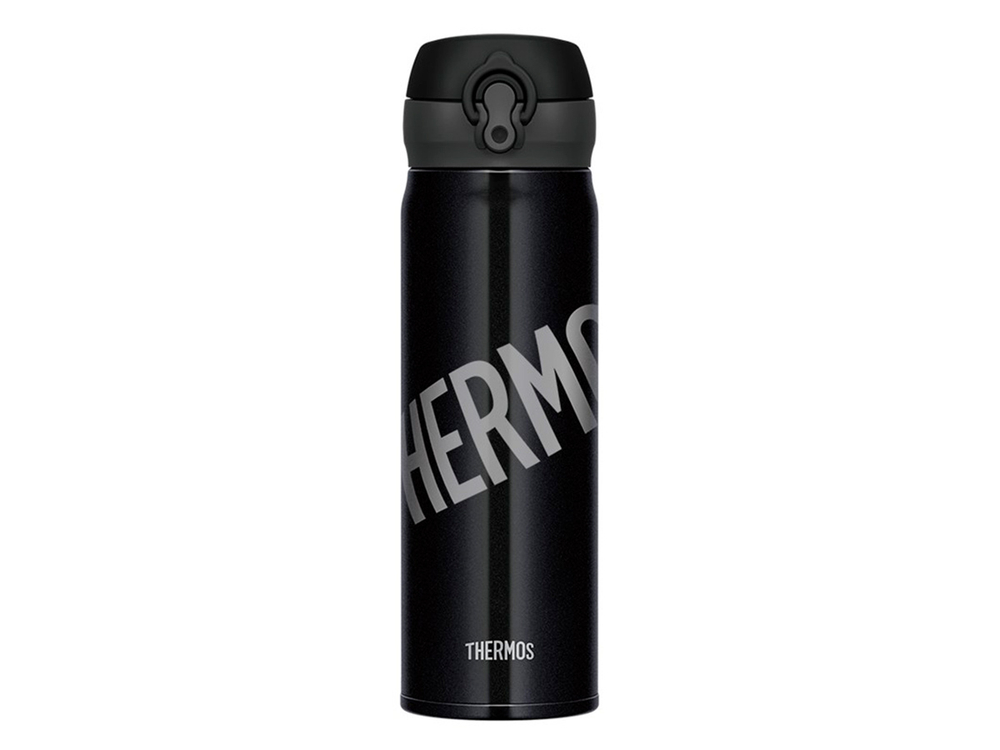 Термос для напитков (термокружка) THERMOS JNL-500 TSS LB 0.5L, нержавеющая сталь, откидной механизм, чёрный с логотипом