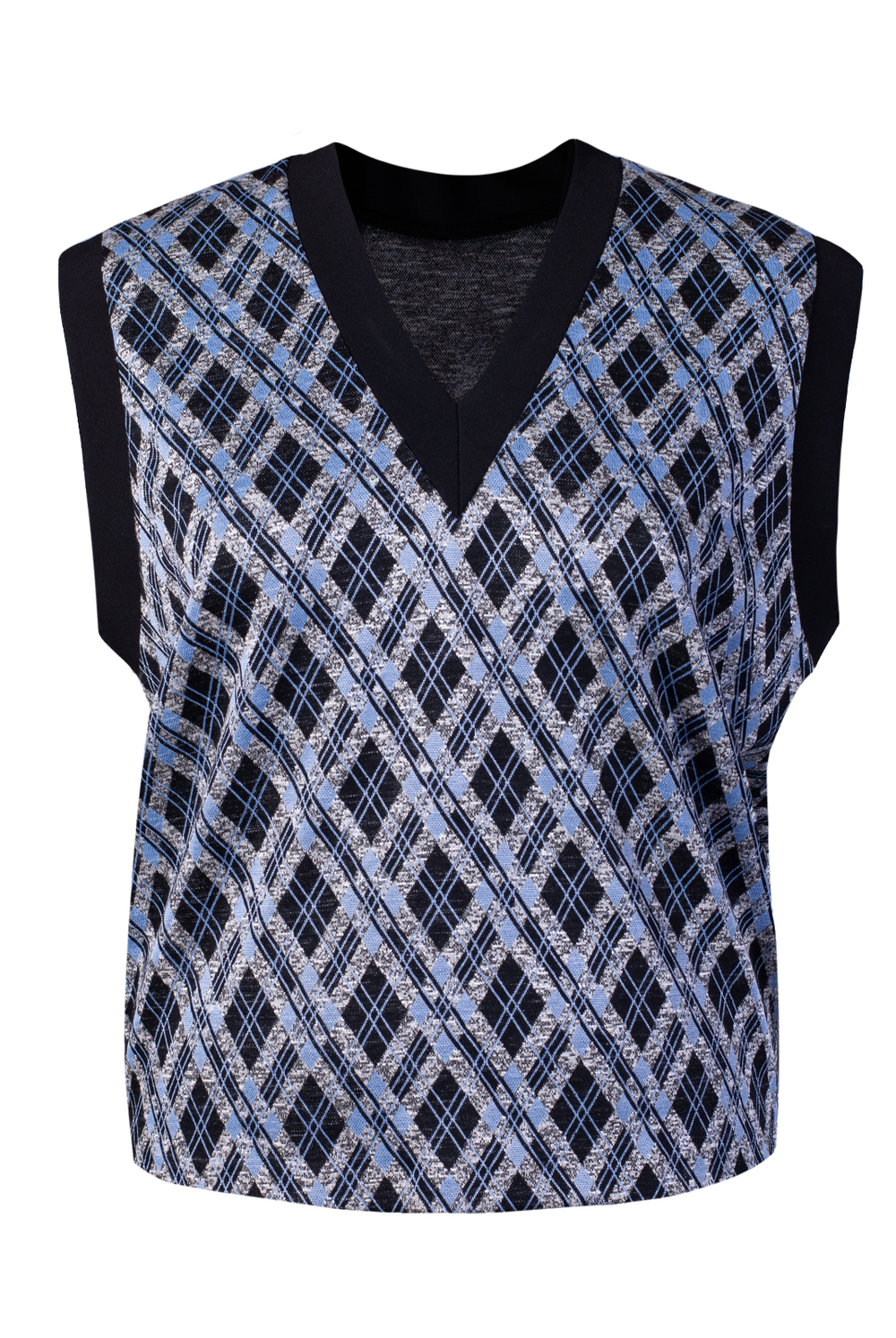 Жилет женский 4144зп, голуб.чёрн. #225Гчр064144зп