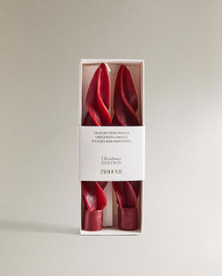 ZARA HOME НОВОГОДНИЕ СВЕЧИ СПИРАЛЕВИДНОЙ ФОРМЫ (НАБОР ИЗ 2 ШТ.), КРАСНЫЙ