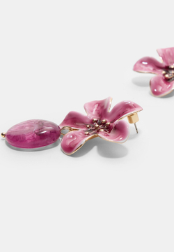 STRADIVARIUS Серьги-цветы, цвет фуксии