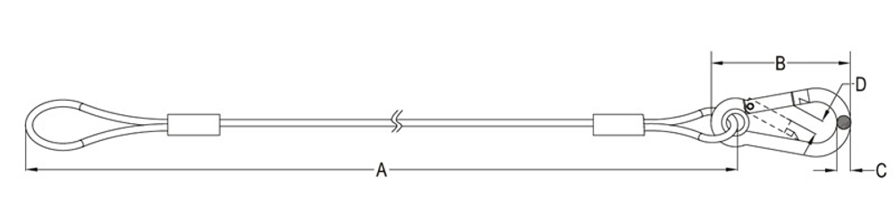 KUPO SW-04 dia. 3.2 mm, 75 cm length safety wire w/PVC (dia. 4.5 mm) Тросик страховочный