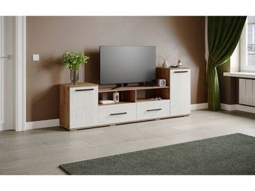 Тумба-ТВ ПАРУС-2 дуб крафт табачный / дуб крафт белый