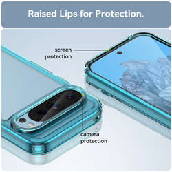 Чехол с мягкими рамками бирюзового цвета для Google Pixel 9 Pro, увеличенные защитные свойства