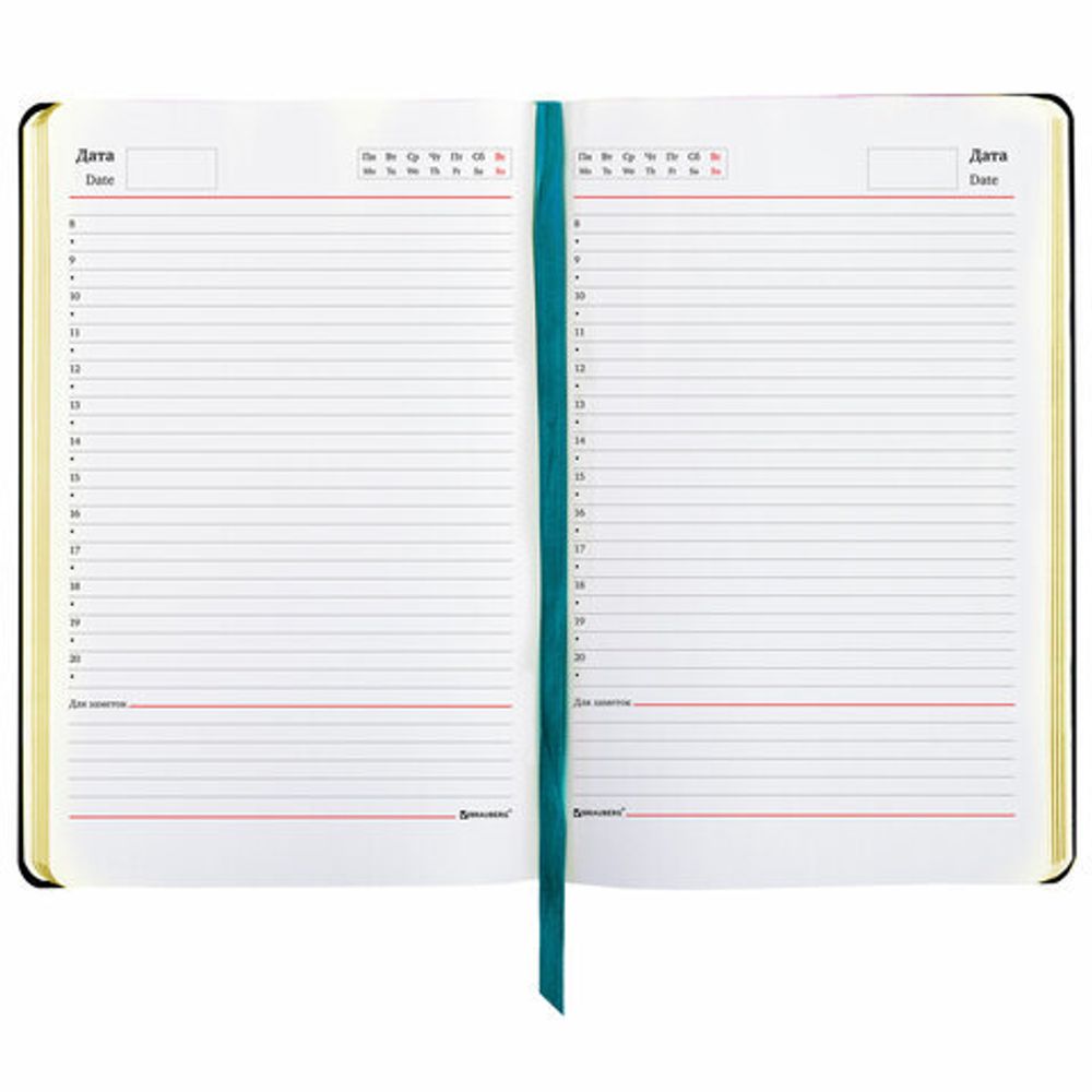 Ежедневник недатированный B6 (127х186 мм), BRAUBERG VISTA, под кожу, гибкий, срез фольга, 136 л., "Thickets", 112115