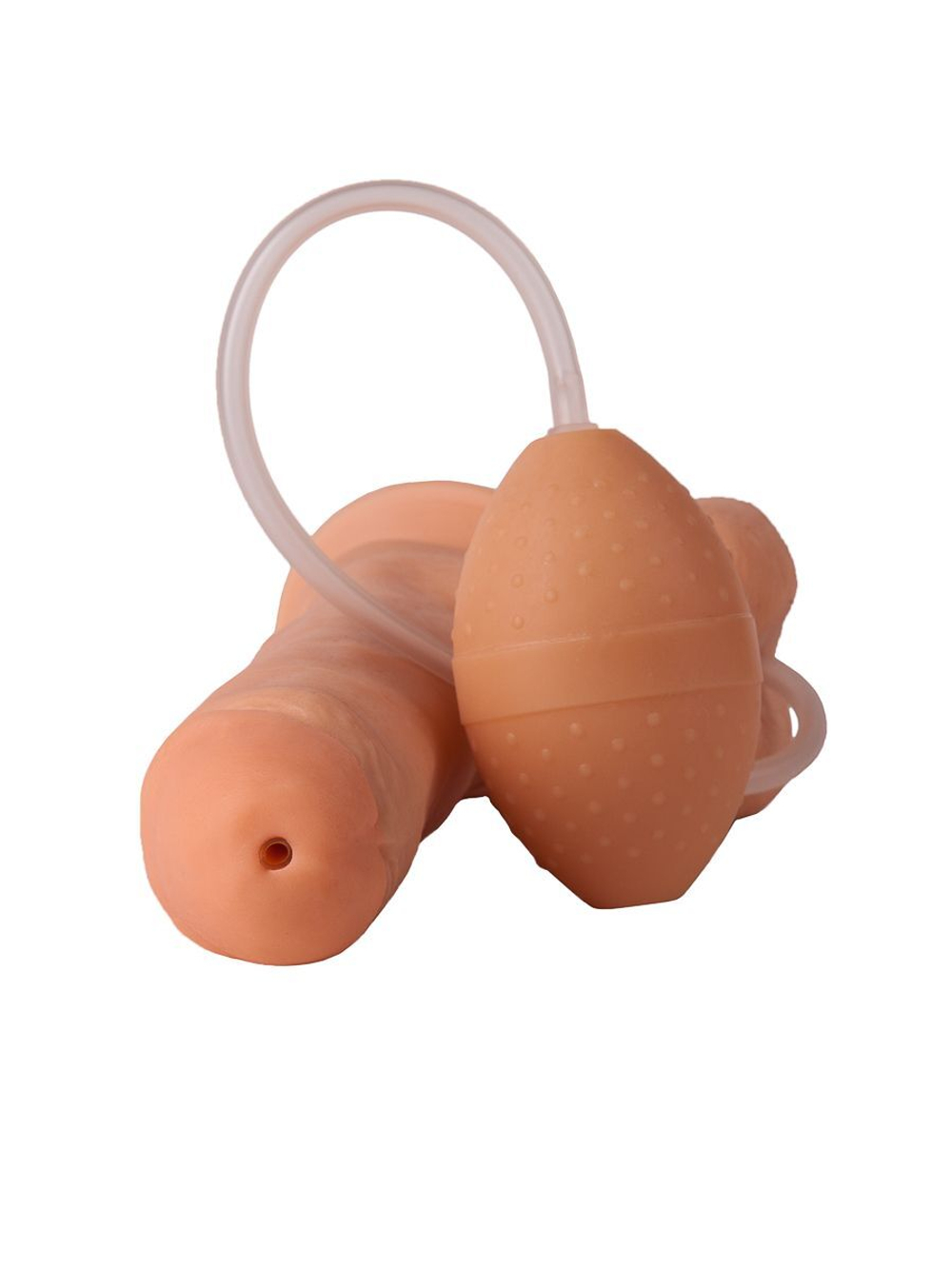 Фаллоимитатор-реалистик с грушей - 19 см. (Цвет: телесный)