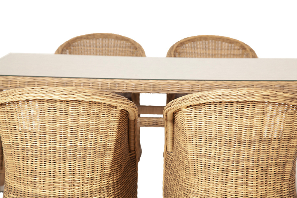 "Эспрессо" обеденная группа плетеная, цвет соломенный