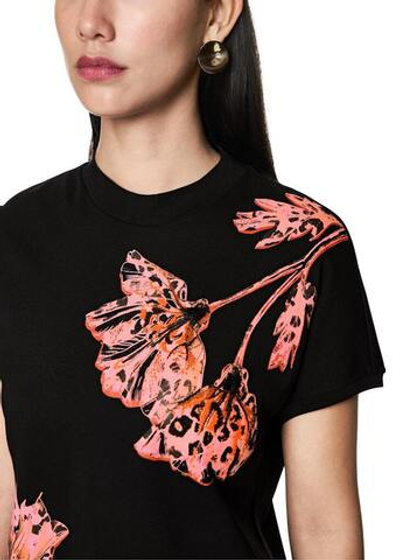 Marc Cain Футболка с цветочным принтом, декорированная бисером