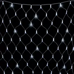 Светодиодная сетка с колпачком 2*2 м., 220В, 256 холодных белых LED, мерцание, провод прозрачный ПВХ, IP65, LTC (NTL256BLWCAP-10-2W)