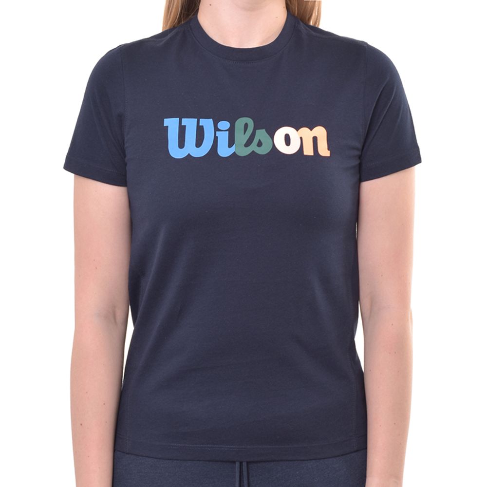 Женская теннисная футболка Wilson Heritage T-Shirt - classic navy