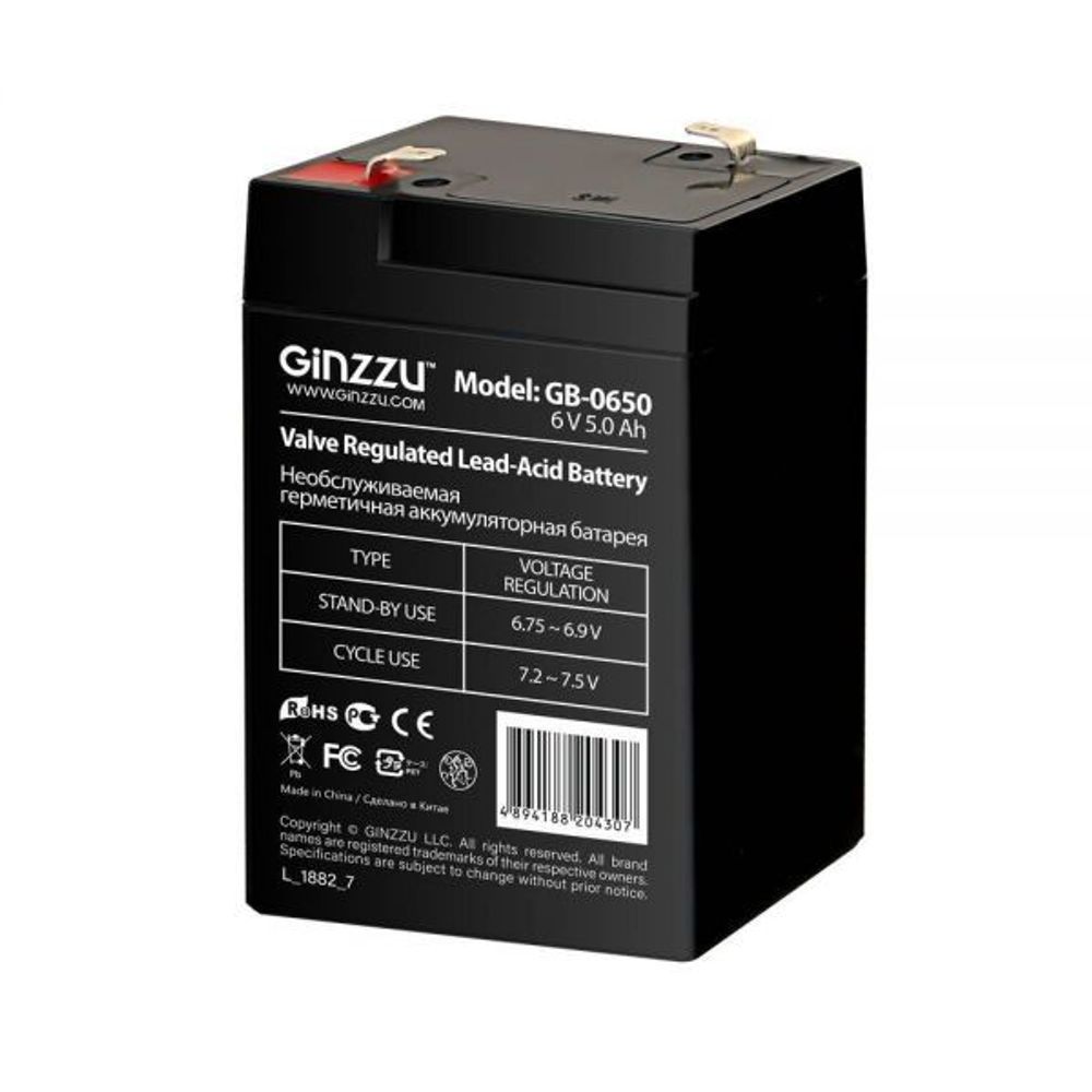 Аккумулятор Ginzzu GB-0650 (6V/5Ah)