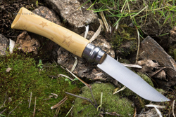 Нож Opinel №7 Nature, нержавеющая сталь, рукоять самшит, гравировка звезды