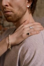 Кольцо битое с чёрным агатом