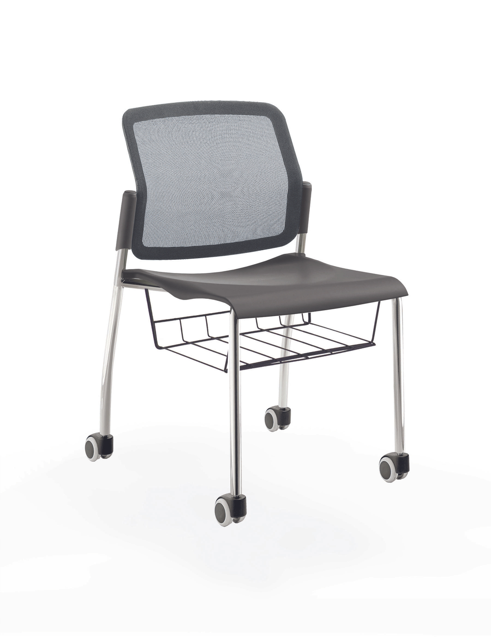 Movie стул со спинкой-сеткой на 4 ногах и колесах