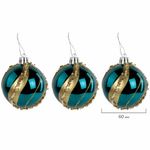 Шары ёлочные 6 шт., 6 см, "Peacock", пластик, бирюзовый/золото, ЗОЛОТАЯ СКАЗКА, 592179