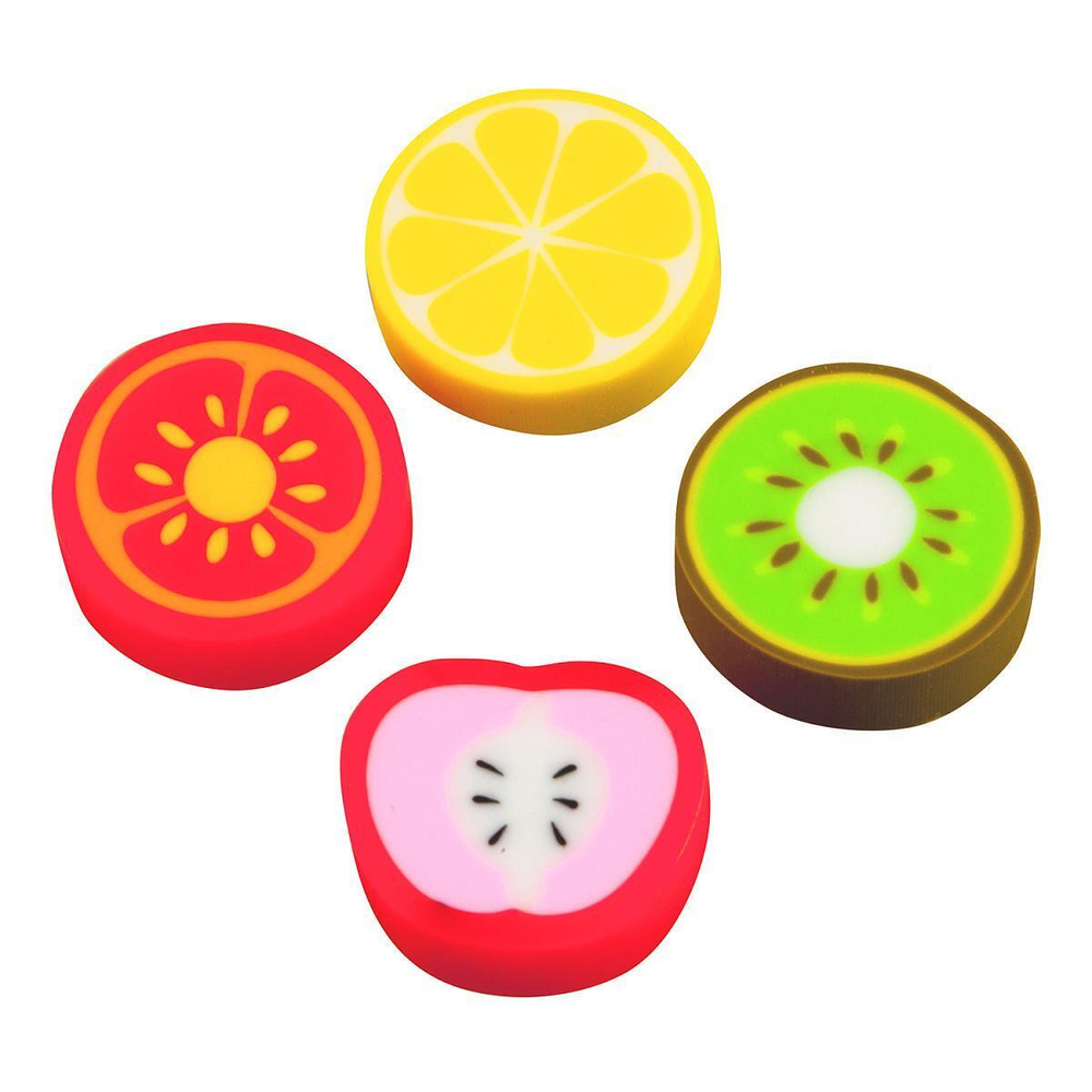 Ластик "HappyGraphix. Фруктовый микс", в пласт. коробка , 4 вида (Bruno Visconti)