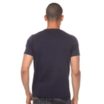 Темно-синяя футболка с V-образным вырезом (Размер: L) (Цвет: темно-синий)