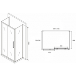 Душевой уголок Abber Schwarzer Diamant 110x75 AG30110BH-S75B-S75B профиль Черный стекло прозрачное
