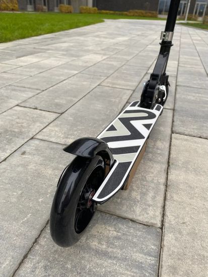 Складной двухколёсный самокат со светящимися колёсами и платформой Micar Flash 145 чёрный