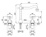 Смеситель для раковины на 3 отв. Migliore Princeton ML.PRN-812 золото