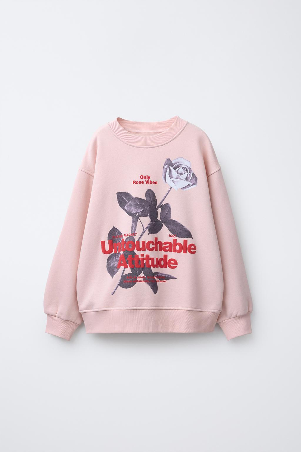 ZARA ТОЛСТОВКА С ЦВЕТОЧНЫМ ТИСНЕНИЕМ, РОЗОВЫЙ