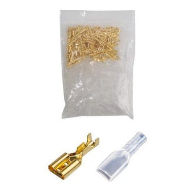 Клемма плоская 4.8мм (F) - 100 шт + Изол. втулки