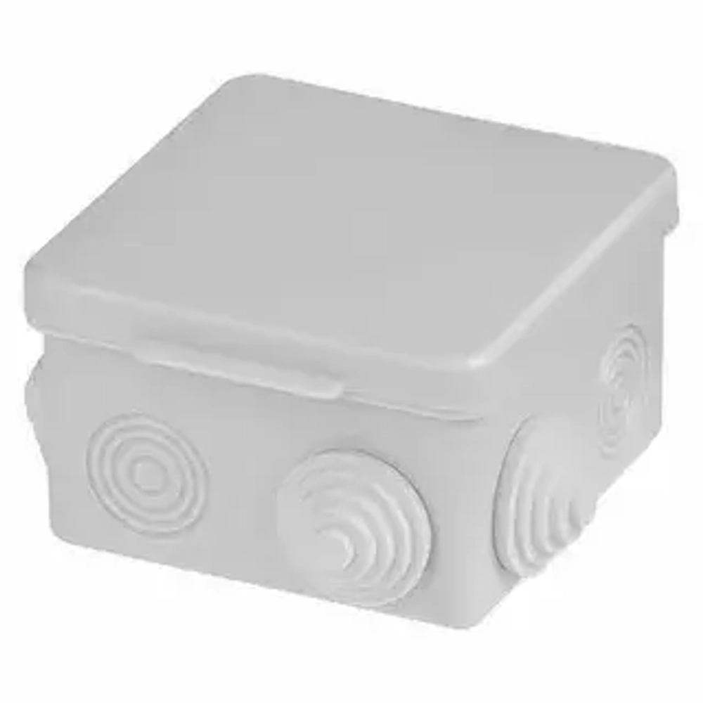 Распаячная коробка ОП 80х80х50 мм, крышка, IP54, 7 вх. TDM SQ1401-7112