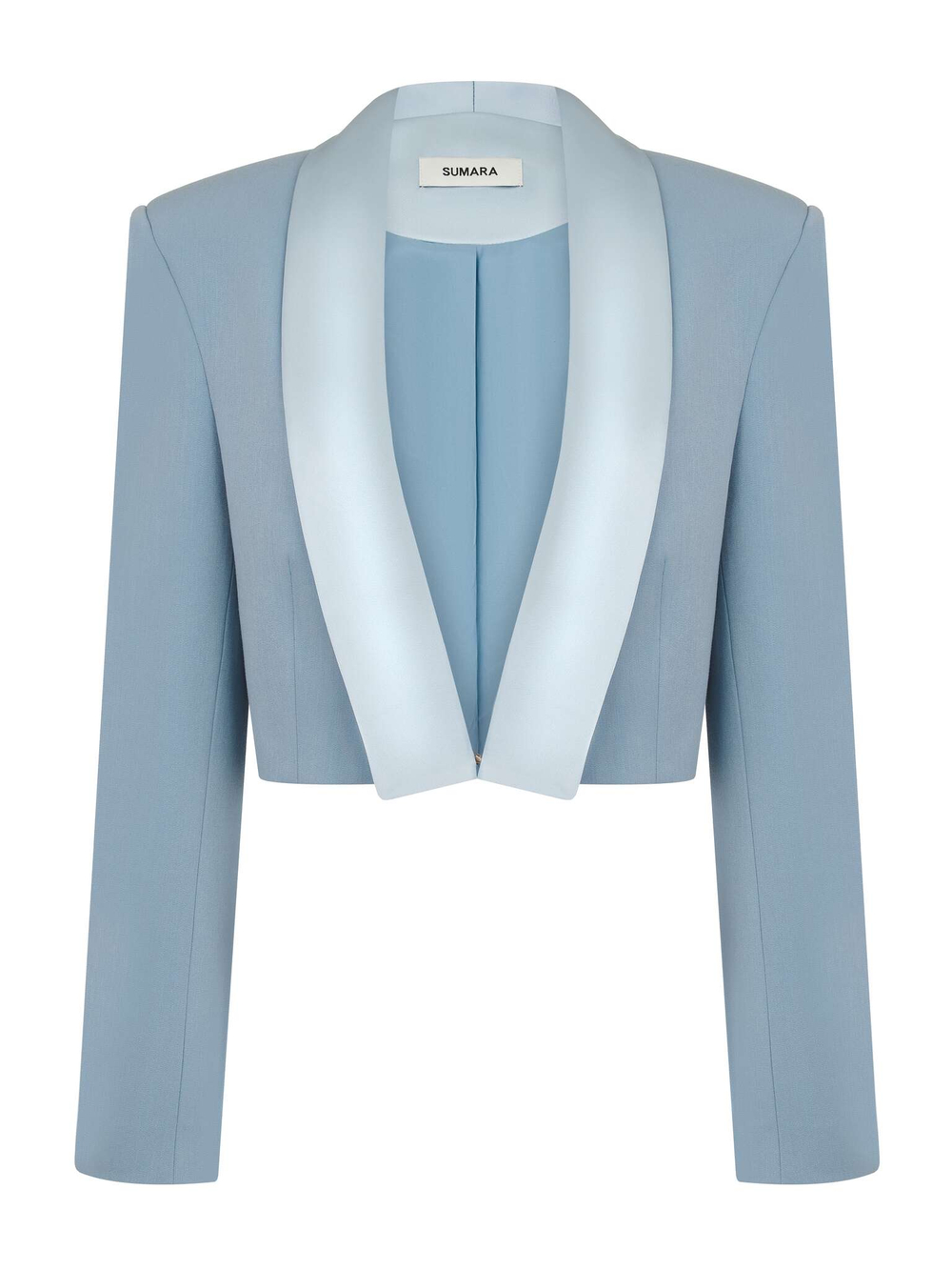 Жакет короткий с лацками из атласа