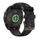 Спортивные часы Garmin fenix 8, 47 мм, Solar, титан с DLC, сапфир, силиконовый ремешок цвета чёрный/«серая галька» Тёмно-серый безель из титана с DLC-покрытием, дисплей Solar. Ремешок с классической застёжкой — на запястье обхватом 125–208 мм