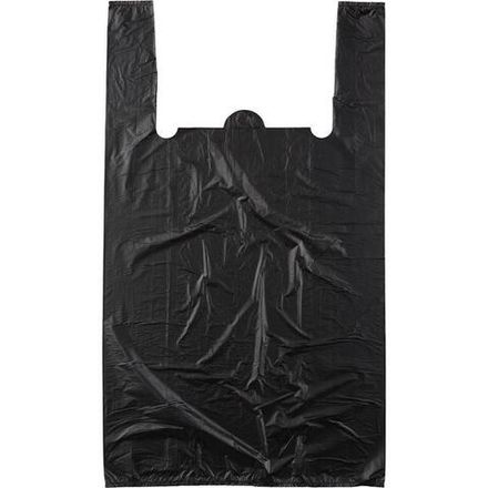 Пакеты-майки чёрные 45+30х75см, 12мкм (50/1000шт)