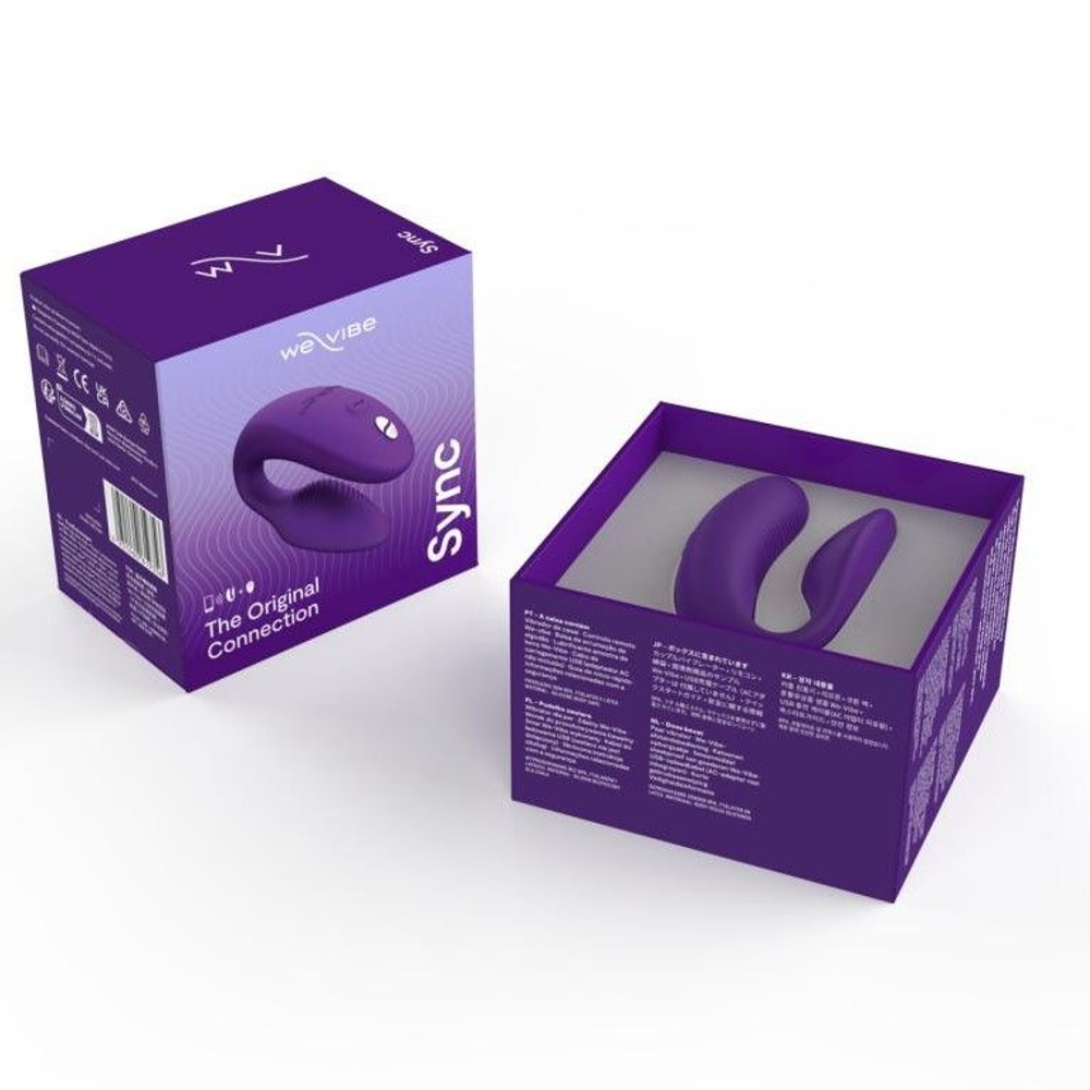 Вибромассажер We-Vibe "Sync NEW", для пар, водонепроницаемый, силиконовый, фиолетовый