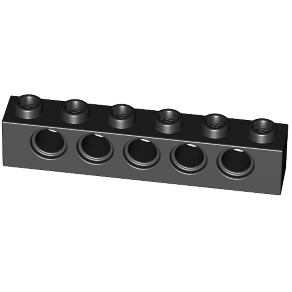 Lego 50шт Кирпич 1х6 R4,9 (черный) 389426