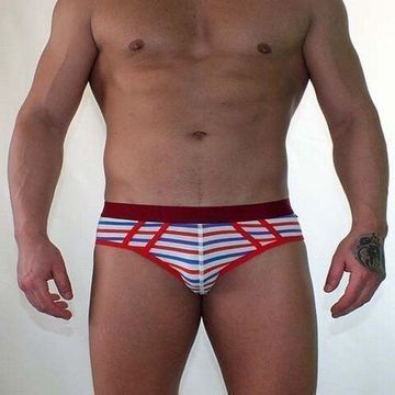 Трусы мужские брифы в разноцветную полоску Van Baam 38122