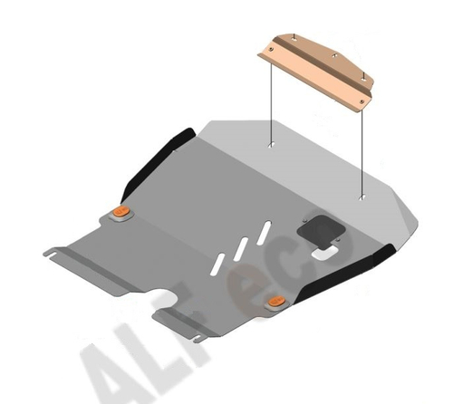 Защита ALFeco картера двигателя и кпп для Geely LC Cross 2013-, V-все (сталь 2 мм) арт.ALF0807st