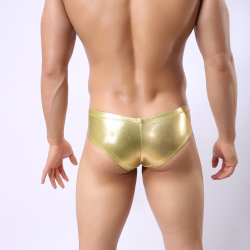 Мужские трусы брифы с кольцом золотые WowHomme Gold