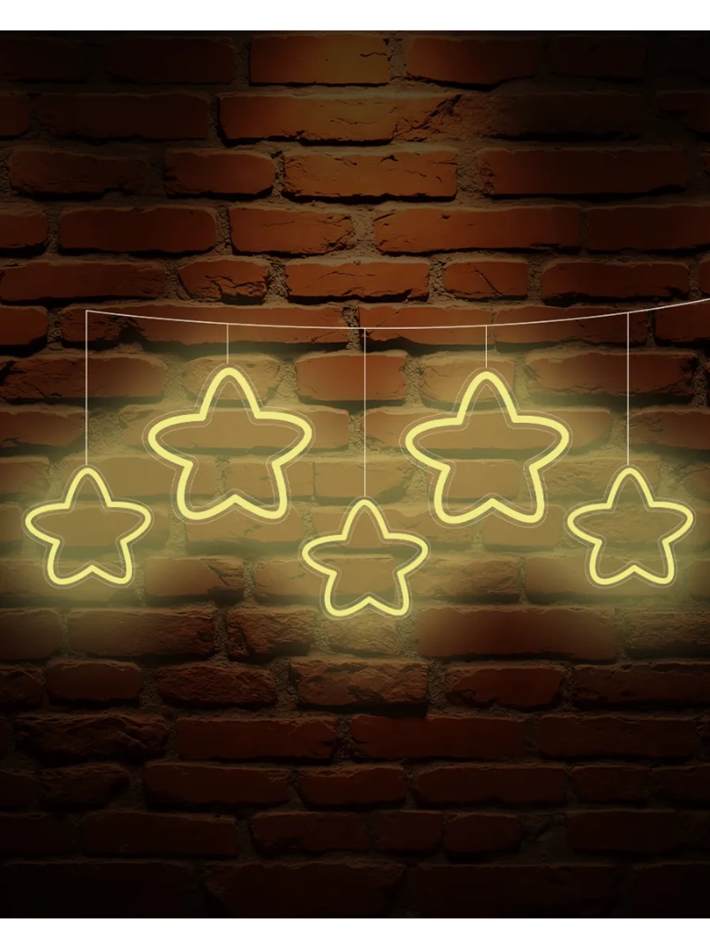 Светильник из неона гирлянда со звездочками
